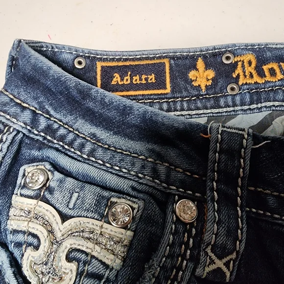 Rock Revival Women's Boot Cut Jeans with Embellished Pockets Size 25 - Picture 7 of 9